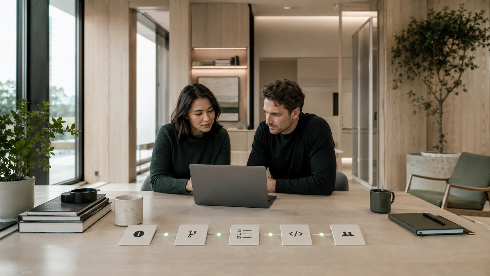 Software professionals reviewing a tested delivery workflow